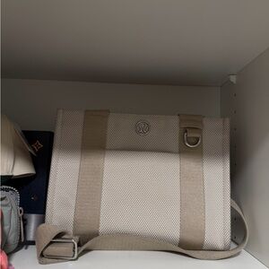 lululemon athletica Beige and Cream Messenger Bag